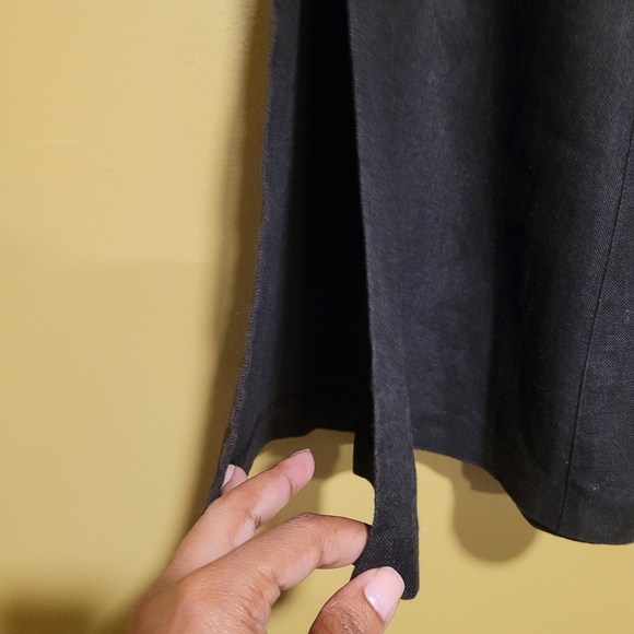 Talbots Black Peite Midi A-Line Side Slits Skirt - Picture 3 of 8